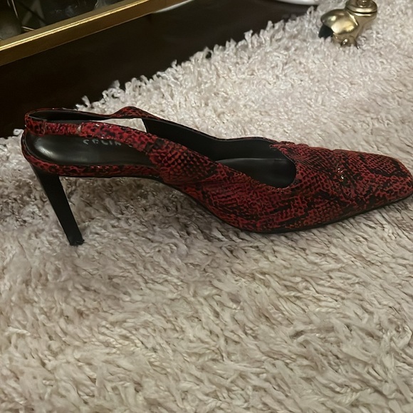 Vintage Colin Stuart Red Snakeskin Slingbacks - Picture 5 of 10